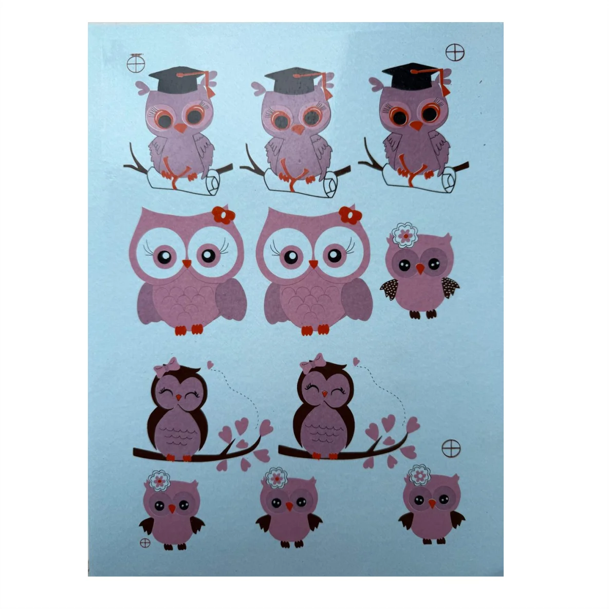Decalques Coruja Rosa - PROMOÇÃO