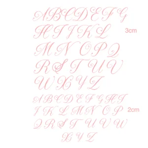 Decalques Alfabeto Manuscrito 3cm e 2cm - Rosa