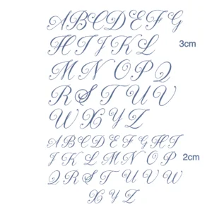 Decalques Alfabeto Manuscrito 3cm e 2cm - Azul Marinho
