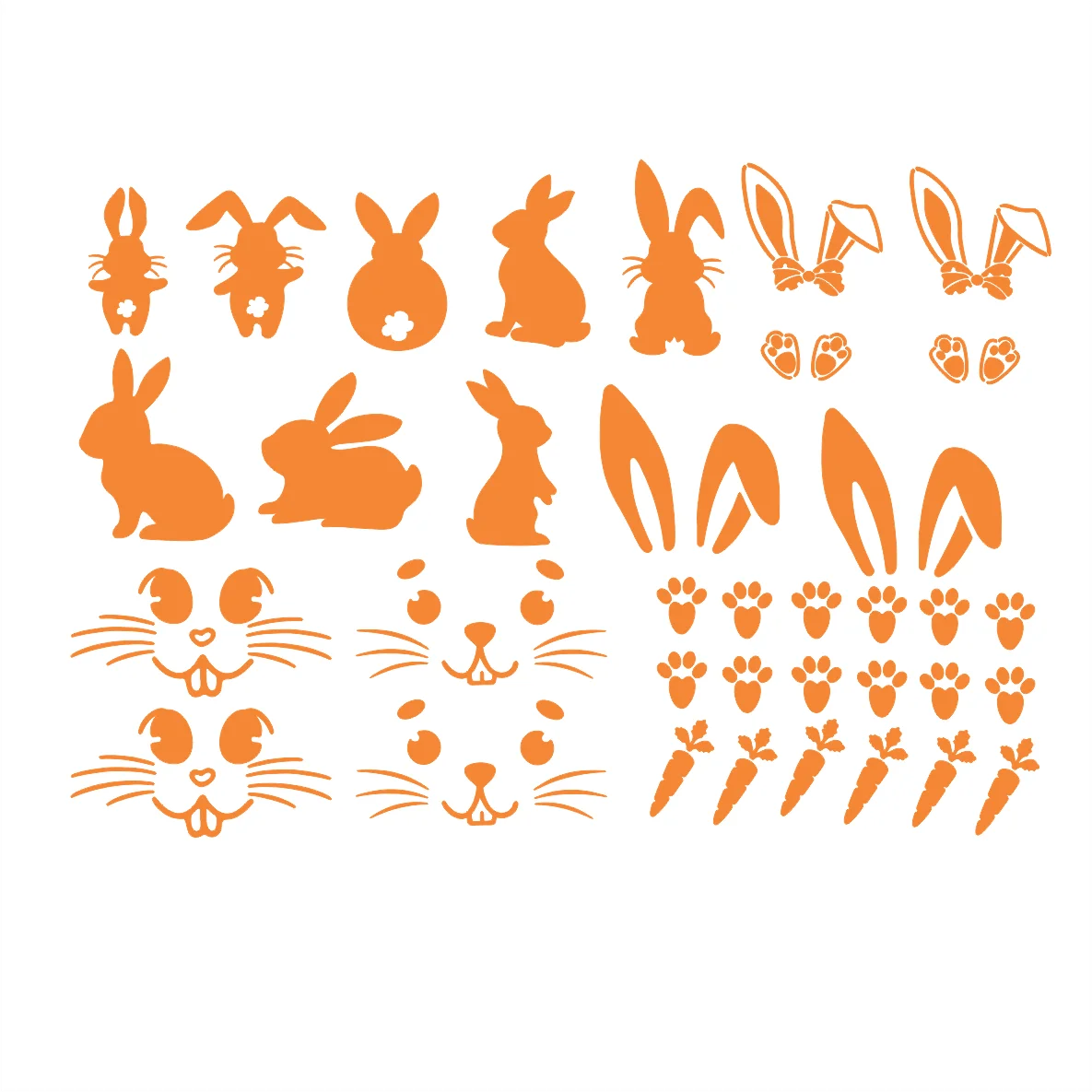 Decalques Coelhos Laranja