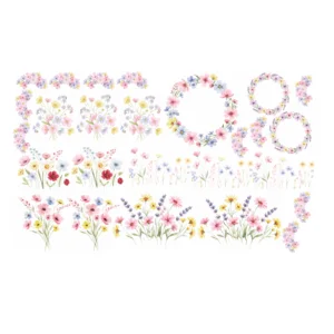 Decalques Flores Aquarela