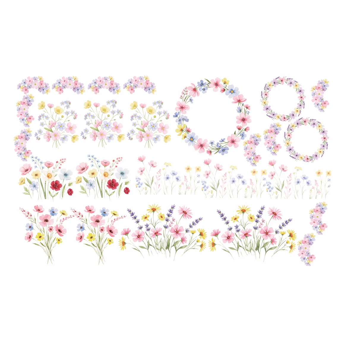 Decalques Flores Aquarela