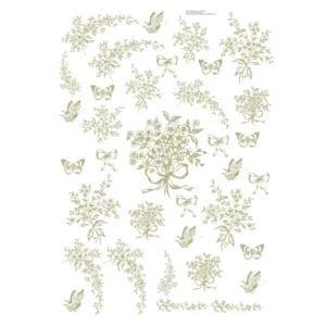 Decalques Flores com Elementos - Ouro