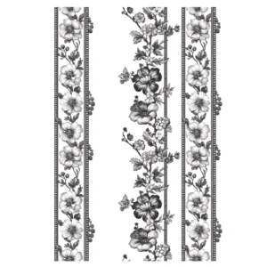 Decalques Tiras Florais - Dourado que Imita Ouro