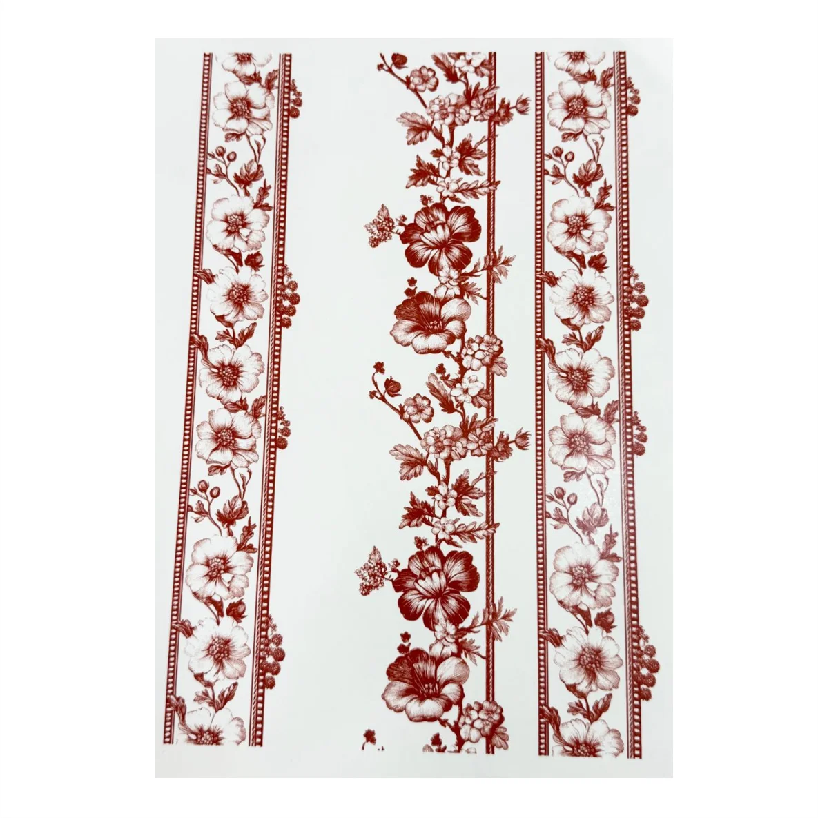 Decalques Tiras Florais - Vermelho Ferro - Imagem 2