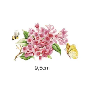 Decalque Flores com Insetos - 9,5cm
