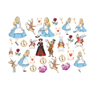 Decalques Alice no País das Maravilhas - Aquarela