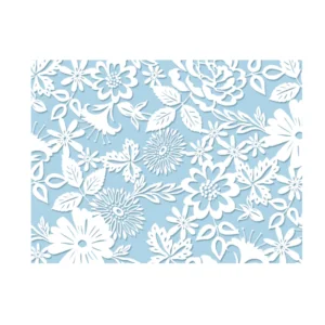 Decalques Renda Branca com Fundo Azul