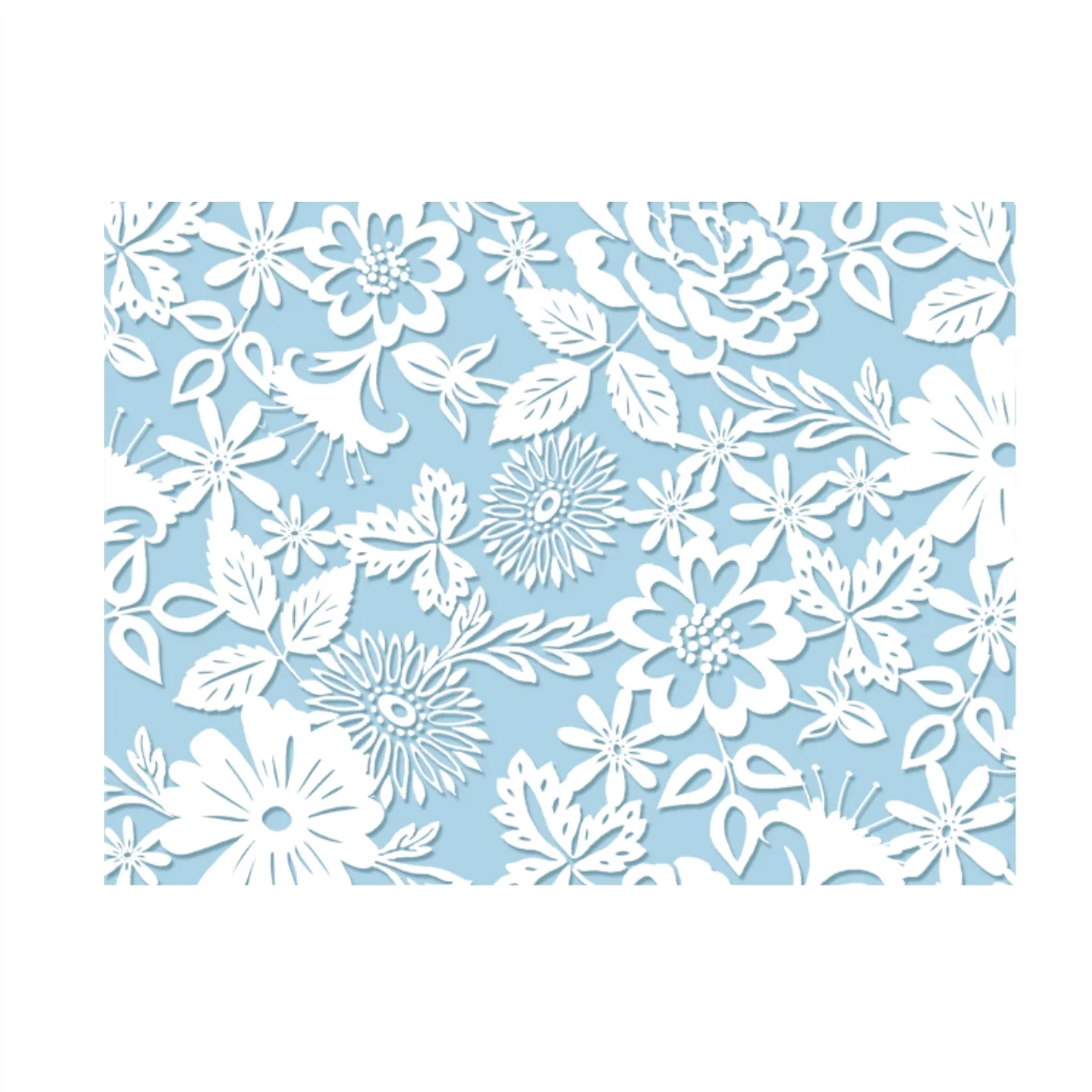 Decalques Renda Branca com Fundo Azul