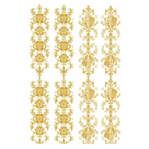 Decalques Arabesco Celeste - Dourado que Imita Ouro Vidro