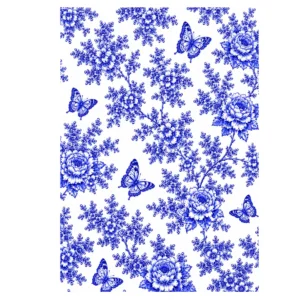 Decalques Flores e Borboletas - Azul Bic