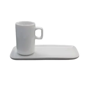 Xícara Café Fina com Pires Retangular